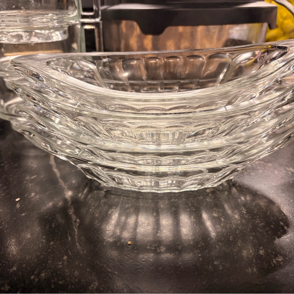 VTG Banana Split Clear Glass Dining Bowl made in Mexico set of 3